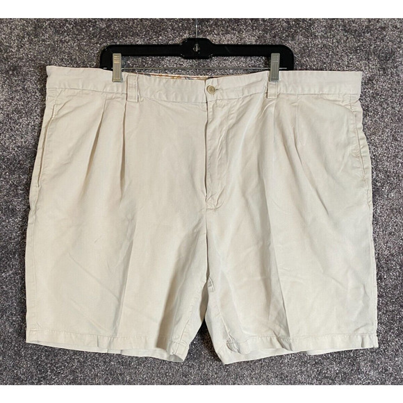 Tommy Bahama Other - Tommy Bahama Shorts Men 44 Khaki Silk Solid Pleated Pockets Stretch Golf Beach
